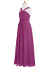 Plum Chiffon Ankle Length Twist Junior Bridesmaid Dress